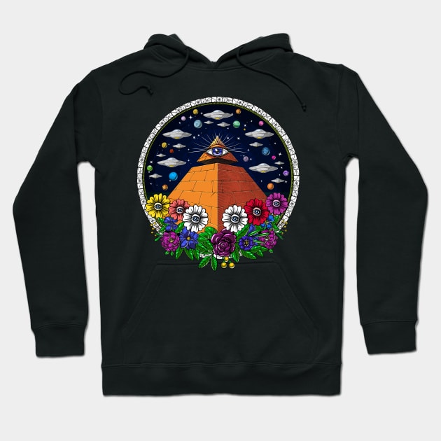 Egyptian Pyramid Alien UFO Hoodie by underheaven